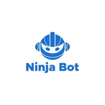 Robot ninja logo Stock Illustration
