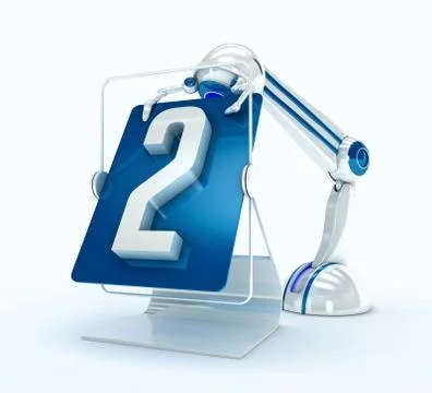 Robot with No. 2 Stock Illustration