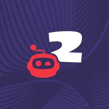 Robot Number 2 Logo Stock Illustration