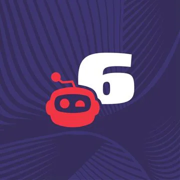 Robot Number 6 Logo Stock Illustration