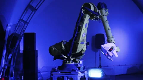 Robot Observer Electronical Art Installation Stock Footage 100414724