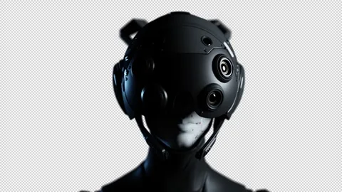 Robot observing the situation, animation on the theme of artificial intellige Video stock 268975758