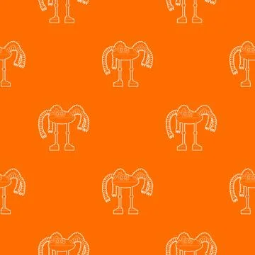 Robot octopus pattern orange Illustrazione stock