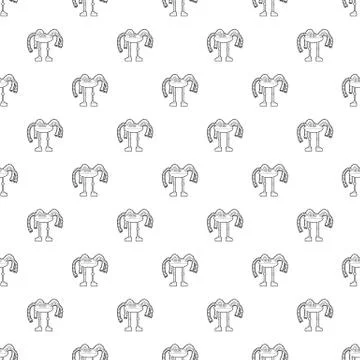 Robot octopus pattern seamless Stock Illustration