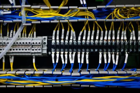 Robot operating system of automatic robotic machine at manufacturing Stock Photos