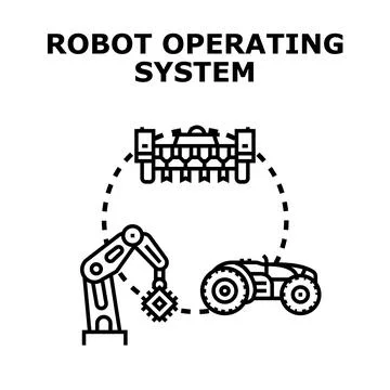 Robot operating system managing industrial automation and ai 스톡 일러스트