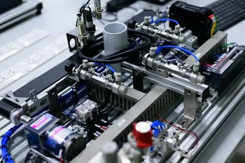 Robot operating system at manufacturing automation and robotics academy Stock Photos