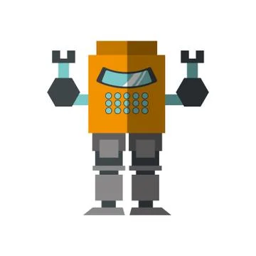Robot operator technology artificial shadow Illustrazione stock