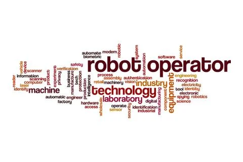 Robot operator word cloud concept Stock Illustration