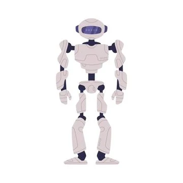 Robot or Humanoid Bot with Metal Joints as Future Technology Device Vector Stock Illustration