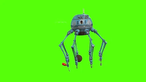 Robot Orb Death Green Screen Animation 4k Rendering Stock Footage 263605323