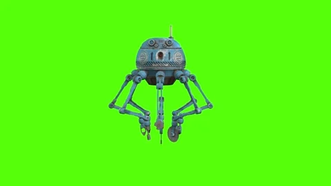 Robot Orb using Hacking Device Green Screen Animation 4k Rendering Stock Footage 263605285