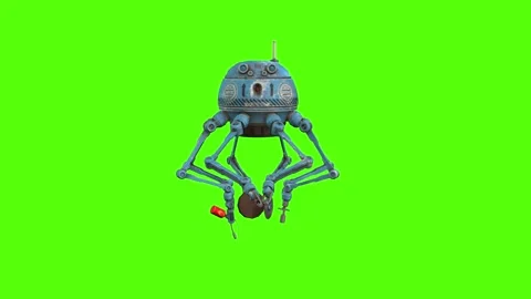 Robot Orb using pilers Green Screen Animation 4k Rendering 動画素材 263605278