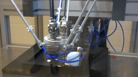 Robot Organizing Items Slow Motion Stock Footage 124343089