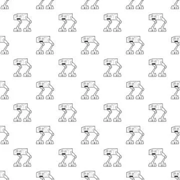 Robot ostrich pattern seamless Stock Illustration