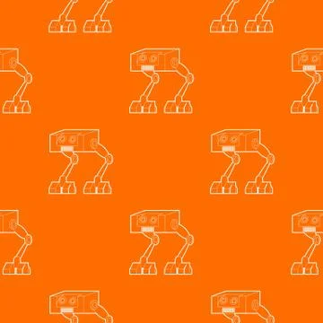 Robot ostrich pattern vector orange Illustrazione stock
