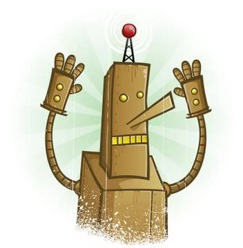 Robot Panic Cartoon Character Stock Illustration