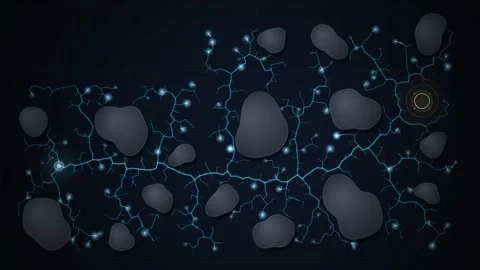 Robot Path Planning Tree Growing Across Obstacle Map Animation 库存影片 347071782