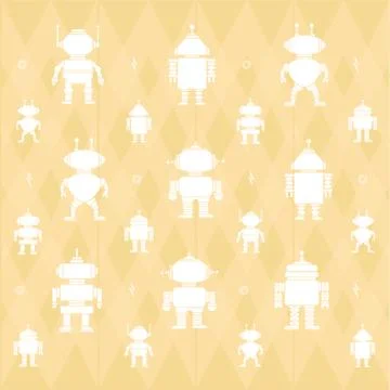 Robot Pattern Background 스톡 일러스트