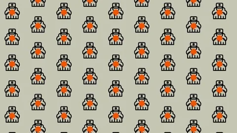 Robot Pattern Background - Seamless Design for Tech and Gaming. Stock Footage 325381770