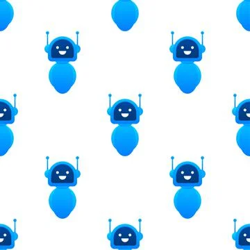 Robot pattern. Bot sign design. Chatbot symbol concept. Voice support service Illustrazione stock