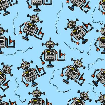 Robot pattern Stock Illustration