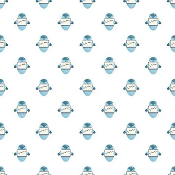 Robot pattern making financial trades seamless background Stock Illustration