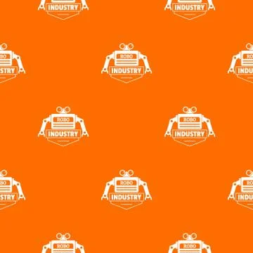 Robot pattern vector orange Stock Illustration