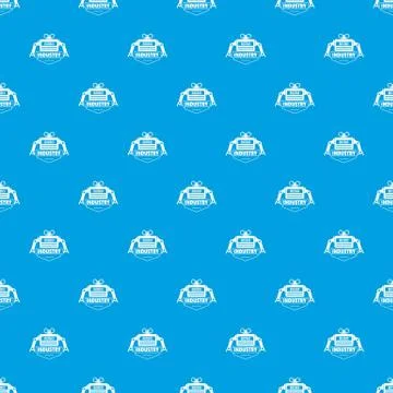 Robot pattern vector seamless blue Stock Illustration