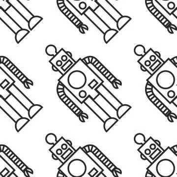 Robot pattern on white Illustrazione stock