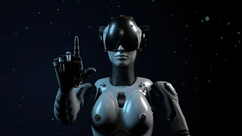 The ROBOT performs an action Stock Footage 248495406