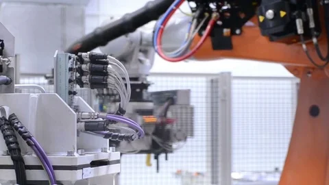 Robot performs the manipulation Stock Footage 73216665