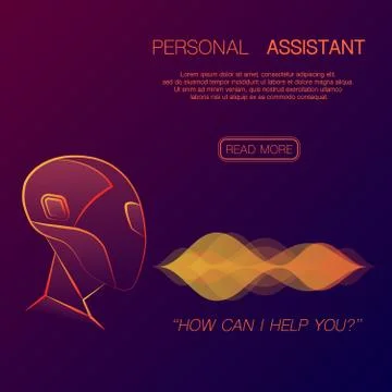 Robot personal assistant background Stock Illustration