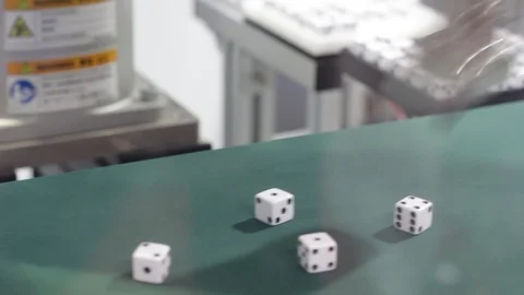 Robot pick dice1 Stock Footage 97388952