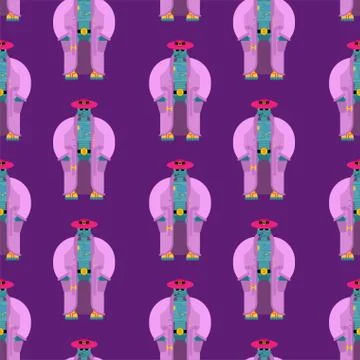 Robot Pimp pattern. Cool Cyborg background. dishonest guy. Cybernetic manin f Stock Illustration