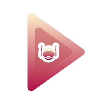 Robot play gradient logo design template icon Stock Illustration