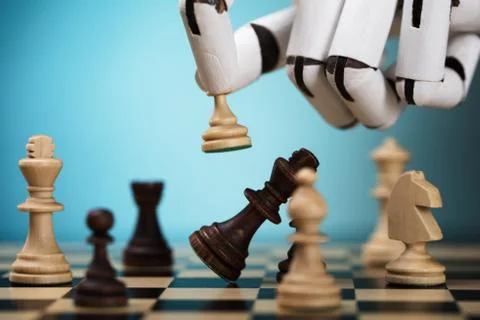 Robot Playing Chess Stock Photos
