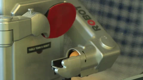 Robot playing tennis Stock Footage 48148582