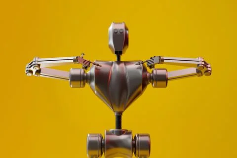 Robot pointing at itself Stock Illustration