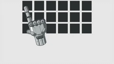 A robot points to a selected element. Stock Footage 321518668