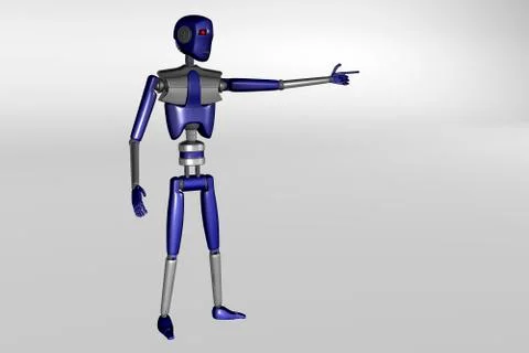 A robot points to something Stock Illustration