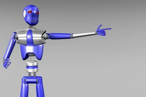 A robot points to something Stock Illustration