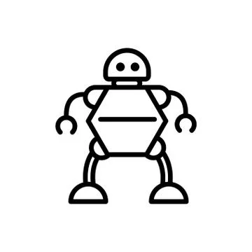 Robot power technology character artificial machine linear design Stock Illustration