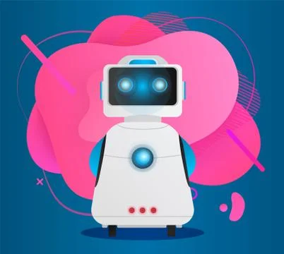 Robot Presentation, Artificial Intelligence Bot Stock Illustration