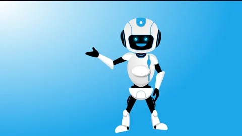 Robot presentation with green screen background Video stock 285846378