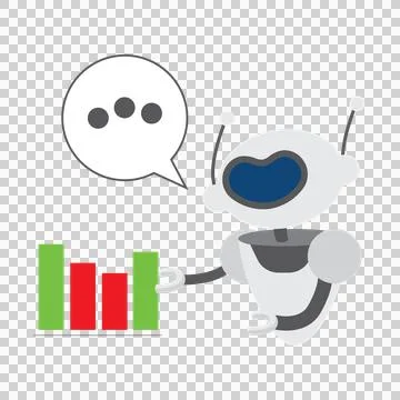 Robot Presenting Bar Chart Data Stock Illustration