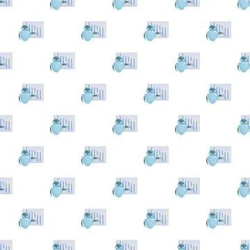 Robot presenting data analytics seamless pattern background Stock Illustration