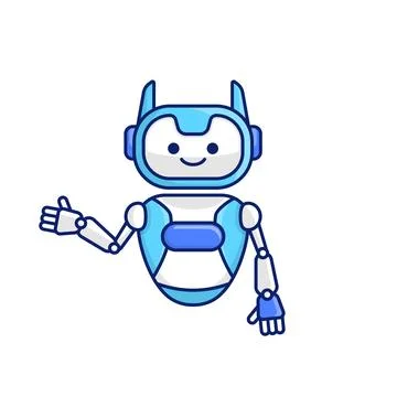 Robot presenting or welcoming gesture vector illustration. Cute robot carto.. Stockillustratie
