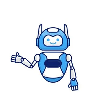 Robot presenting or welcoming gesture vector illustration. Cute robot carto.. Stock Illustration