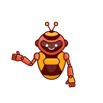 Robot presenting or welcoming gesture vector illustration. Cute robot carto.. イラスト素材